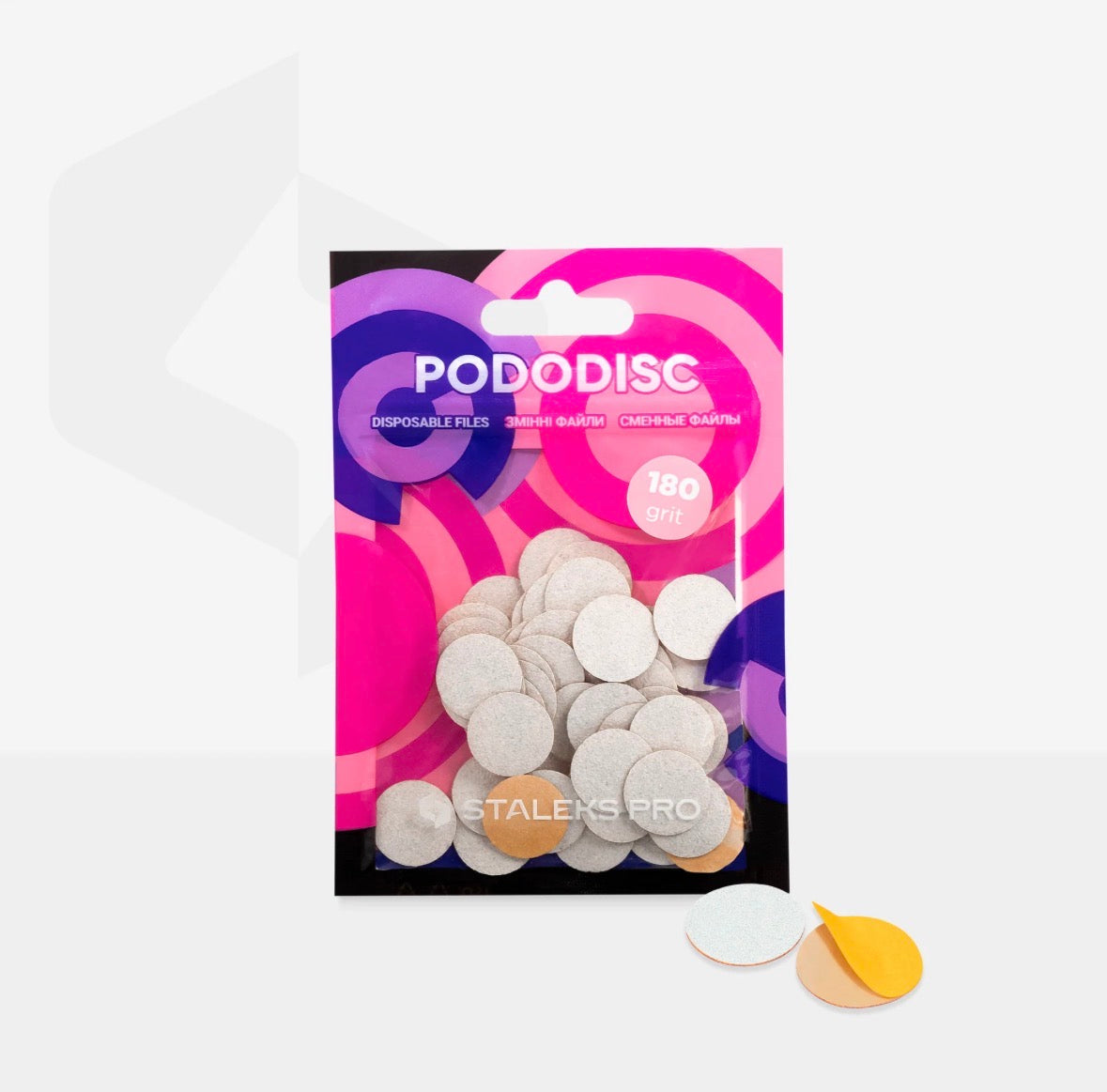 STALEKS EXPERT 15 PODODISC S
Limas adhesivas para el disco de pedicura sobre una base blanda, 180 grit 15 mm (50 uds.)