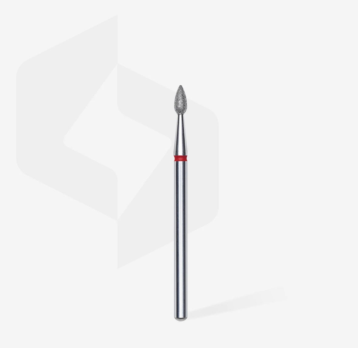 Fresa diamantada en forma de gota roja, diámetro 2,3 mm, parte de trabajo 5 mm STALEKS EXPERT