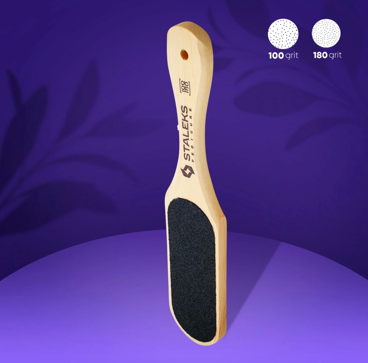 Rallador de doble cara para los pies de madera, grano 100/180 STALEKS BEAUTY & CARE 10/1