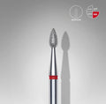 Fresa diamantada en forma de gota roja, diámetro 2,3 mm, parte de trabajo 5 mm STALEKS EXPERT