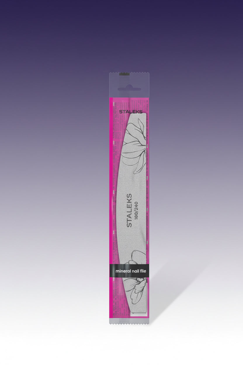 Lima de uñas mineral media luna, grano 180/240 (1 unidad) STALEKS EXPERT 40