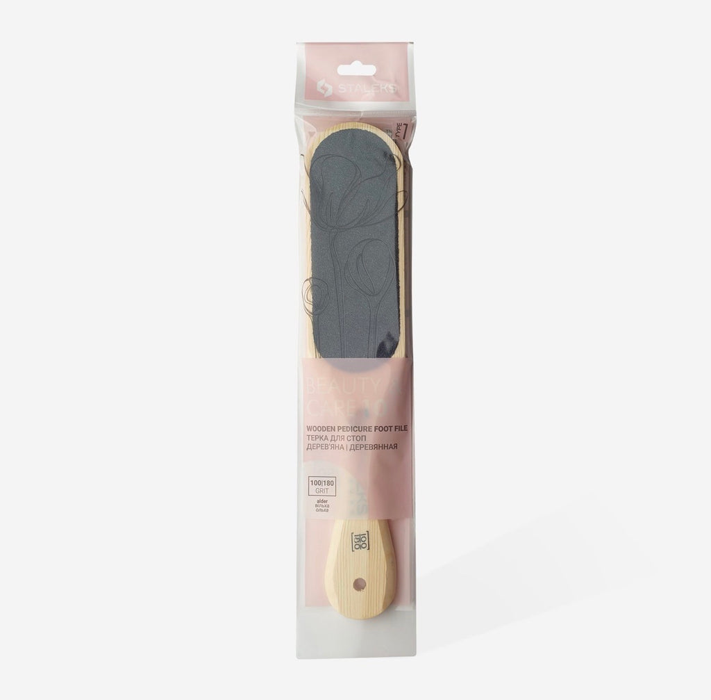 Rallador de doble cara para los pies de madera, grano 100/180 STALEKS BEAUTY & CARE 10/1