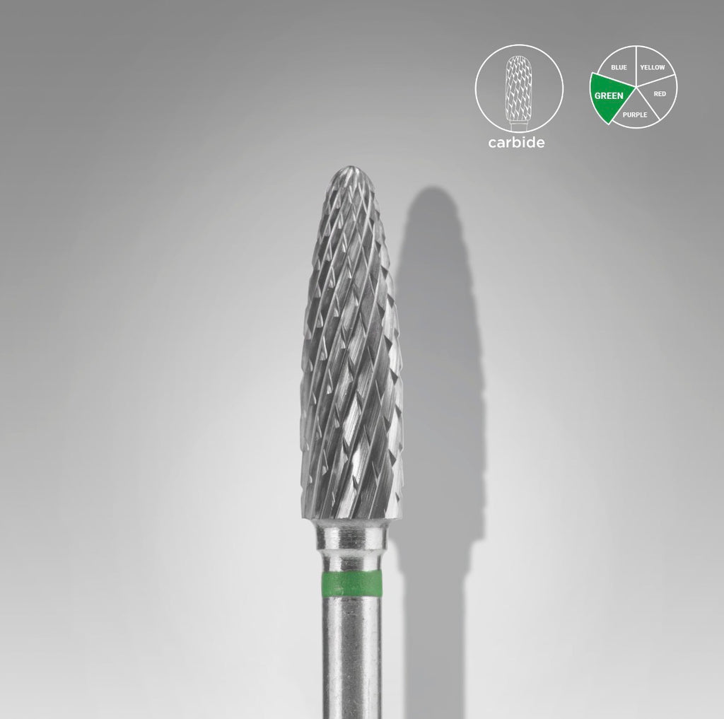 Fresa Carburo "Maíz" 4 mm (Verde) Staleks PRO Expert 90