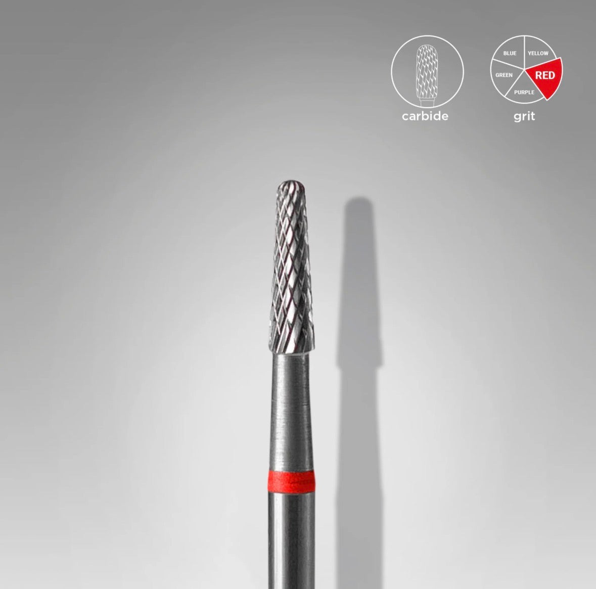 Fresa de metal duro «Cono» roja, diámetro 2,3 mm, parte de trabajo 8 mm STALEKS EXPERT