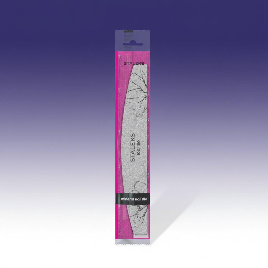 Lima de uñas mineral media luna, grano 100/180 (1 unidad) STALEKS EXPERT 40