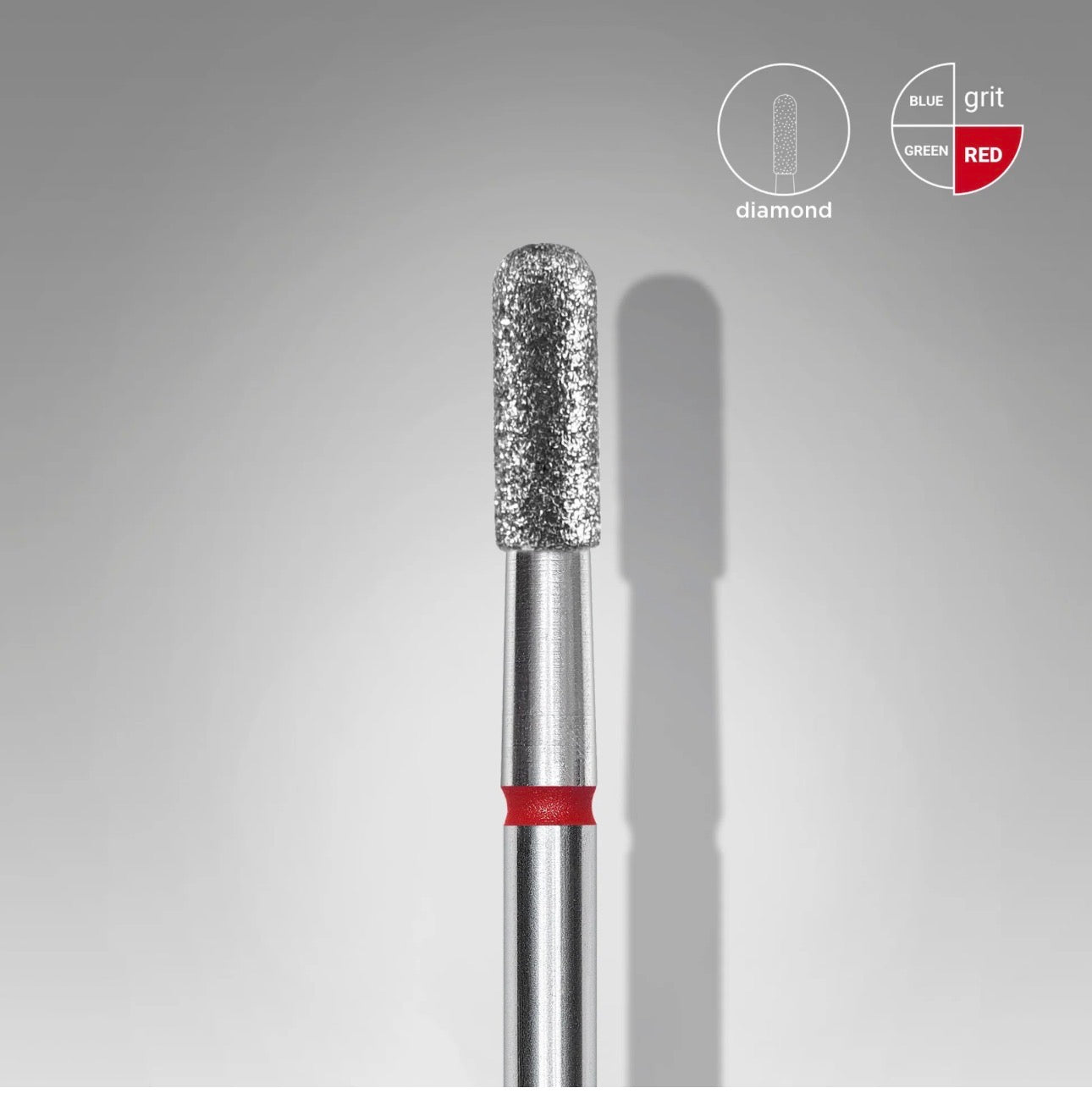 Fresa diamantada cilindro redondeado roja, diámetro 2,3 mm, parte de trabajo 6,5 mm STALEKS EXPERT