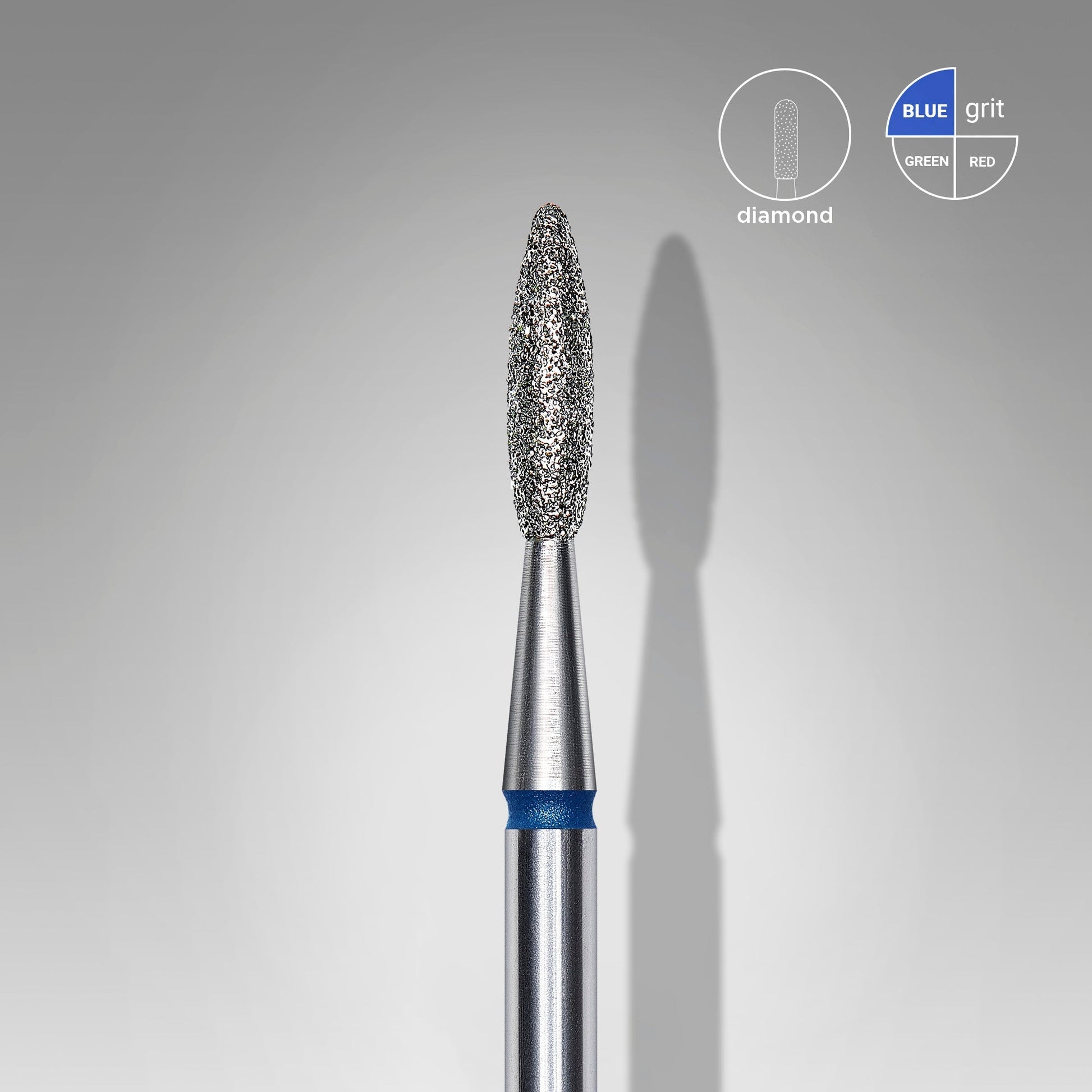 Fresa Diamante Llama azul diámetro 2,1mm parte del trabajo 8mm