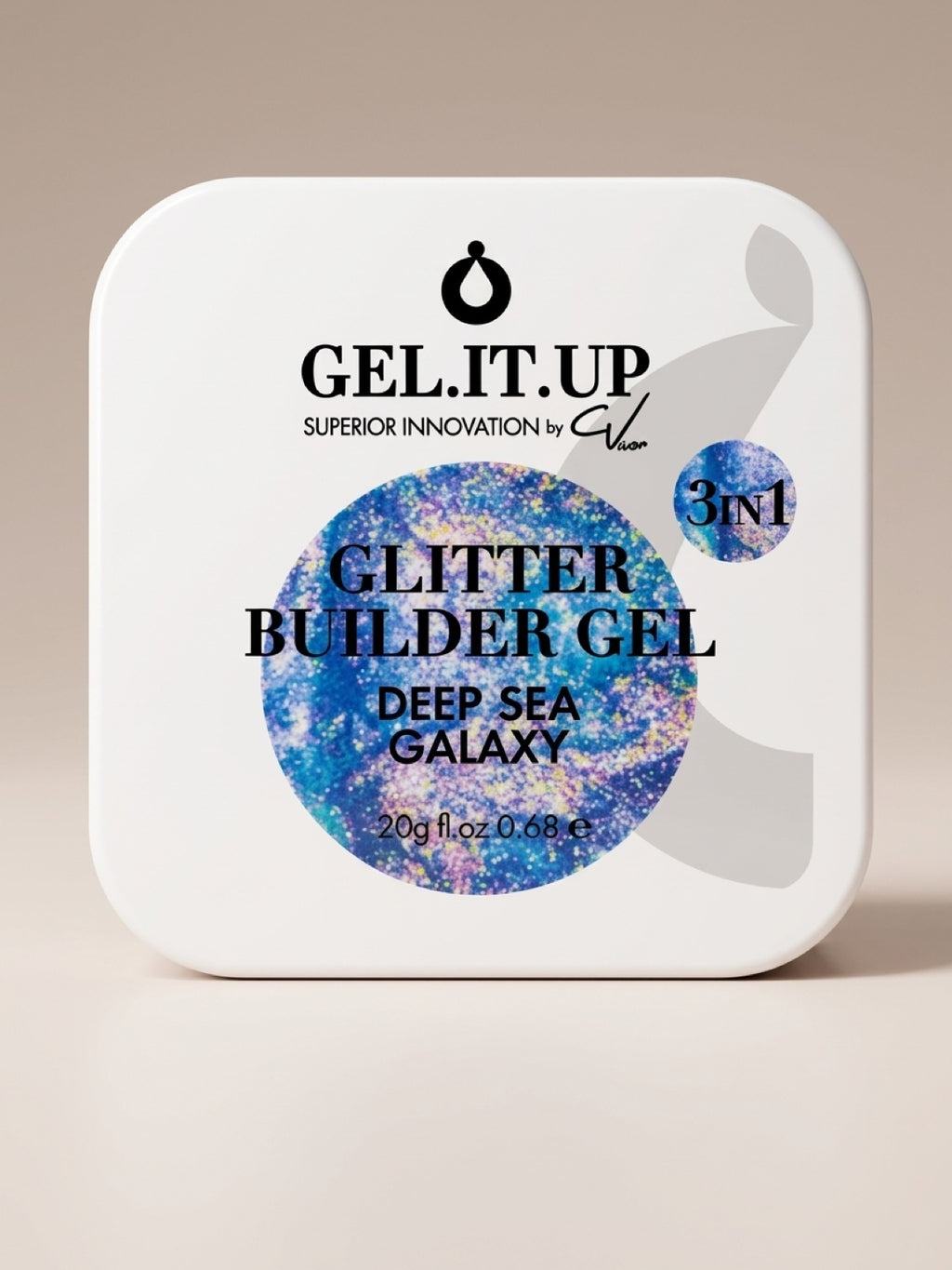 GEL.IT.UP 3-in-1 Builder Gel – Azul Turquesa Glitter 20g