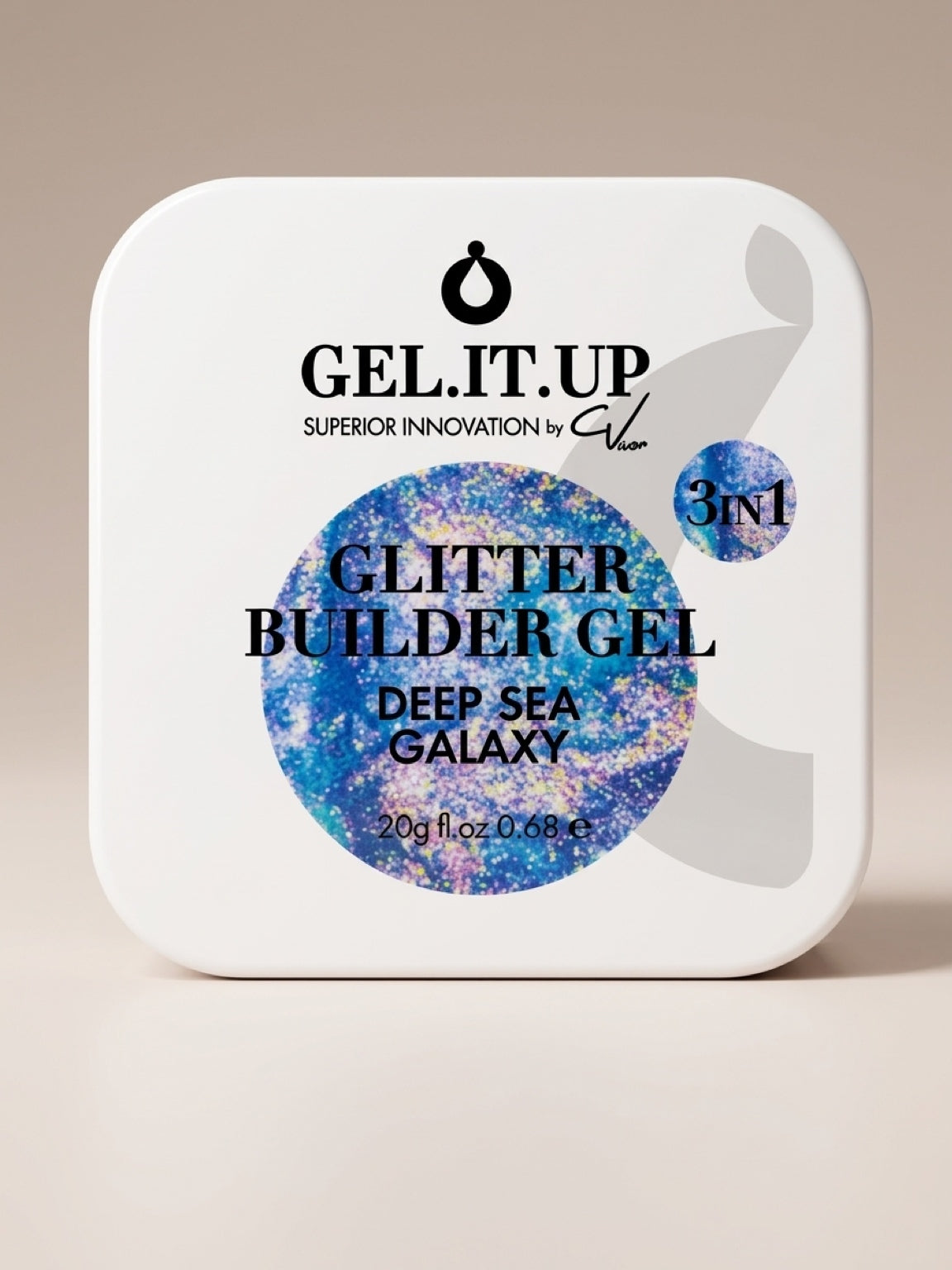 GEL.IT.UP 3-in-1 Builder Gel – Azul Turquesa Glitter 20g