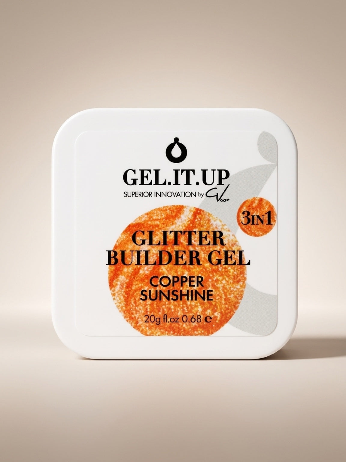 GEL.IT.UP 3-in-1 Builder Gel – Naranja Glitter 20 g